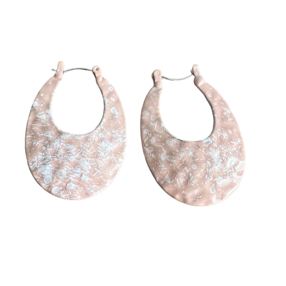 🍭6/$30 Speckled dusty rose dangle hoop earrings
